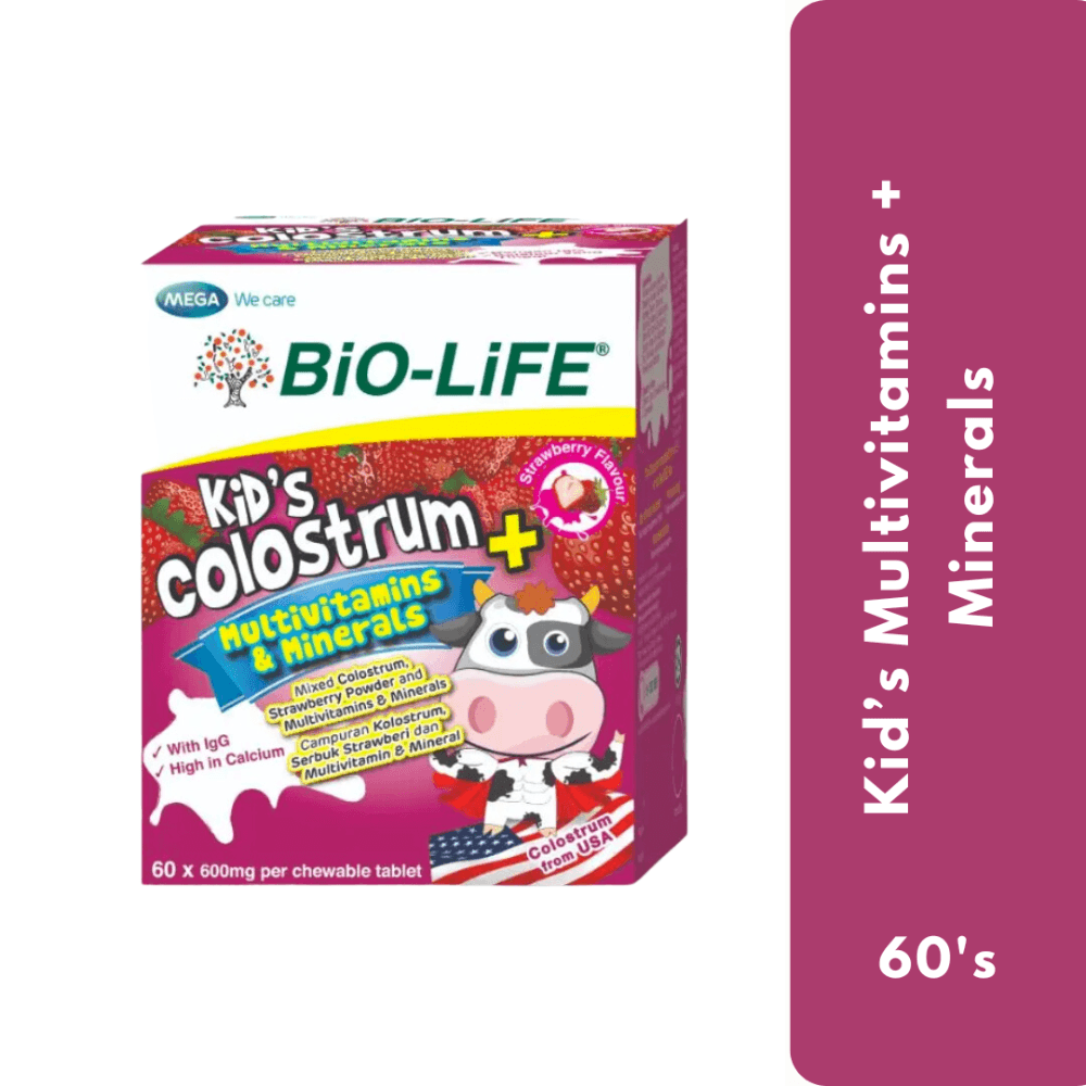 Bio-Life Kids Colostrum Multivitamins & Minerals Chewable (Strawberry Flavour) 60's