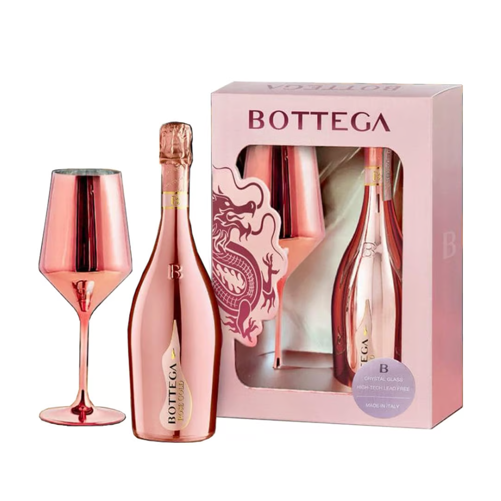 Bottega Prosecco Rosé Gold Gift Set