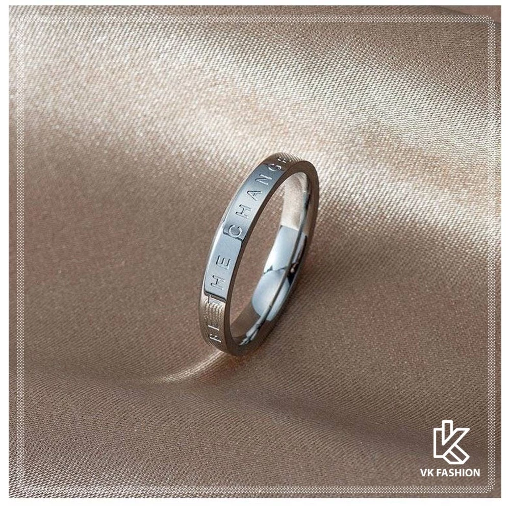 4mm Be The Change Silver Engraved Ring