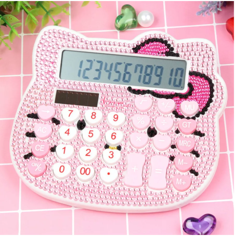 Solar Calculator with Rhinestone Crystal